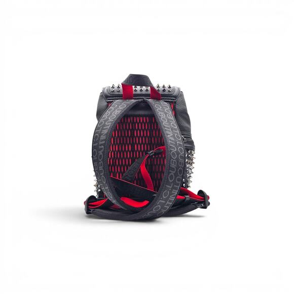 Christian Louboutin Explorafunk Black Calf Leather Studded Backpack Silver Spike main image 2